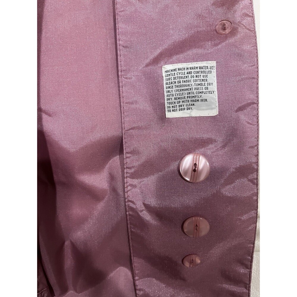 Vintage The Totes Coat Nylon Raincoat Windbreaker Size 12 Dusty Rose Pockets - Picture 4 of 8